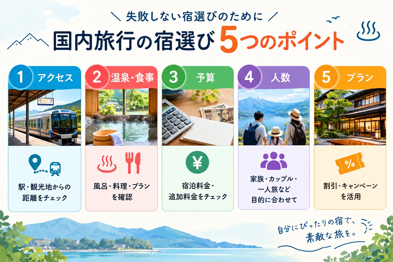 国内旅行の宿選び5つのポイント