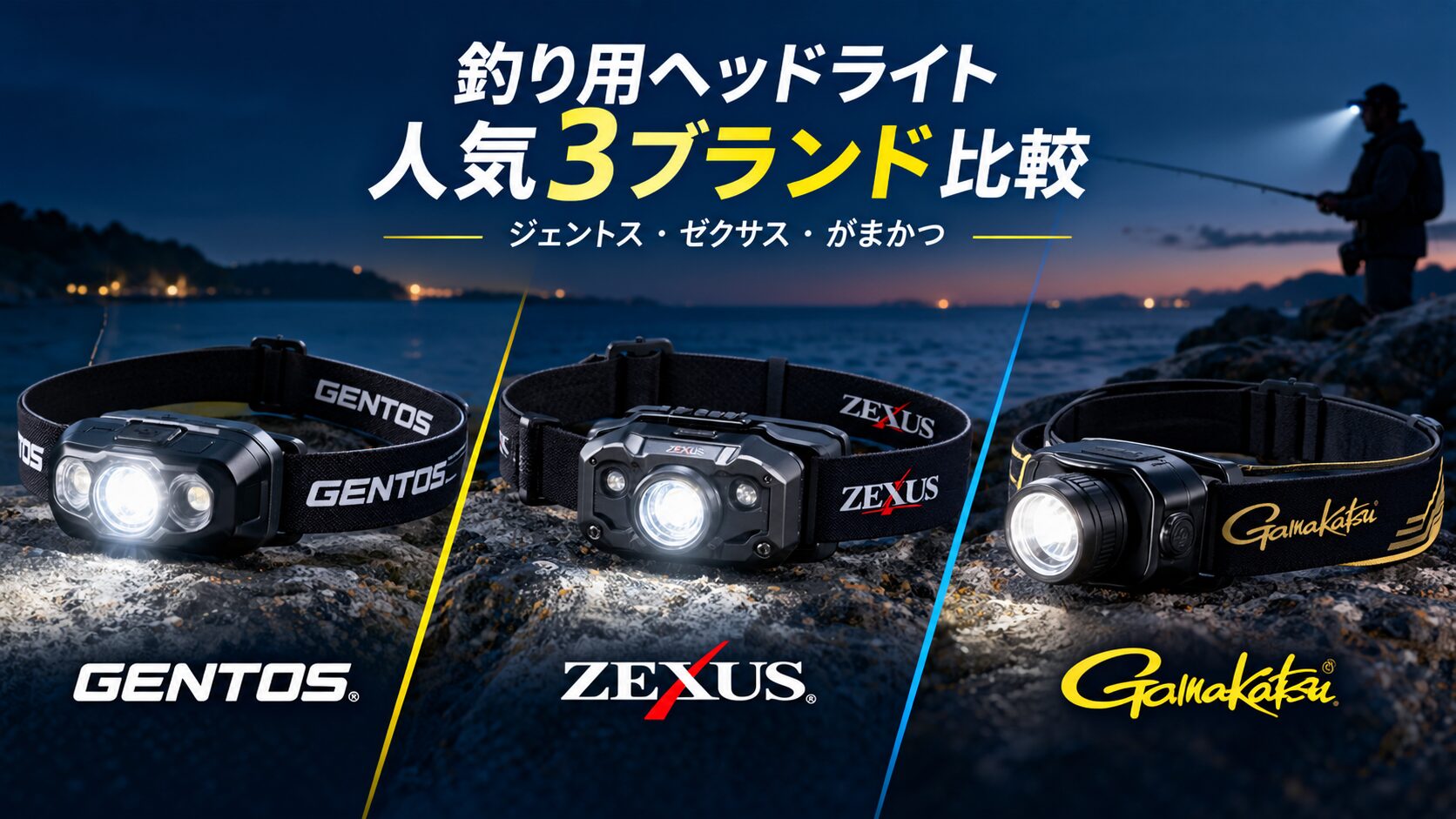 夜釣り用ヘッドライト人気3ブランド比較