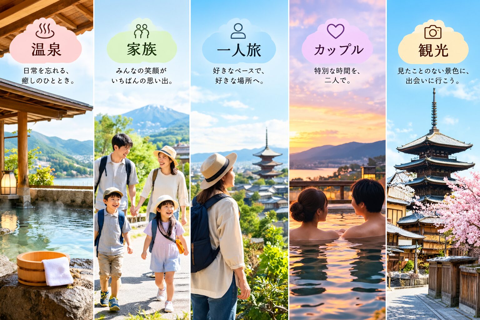 五彩旅景：温泉から観光まで