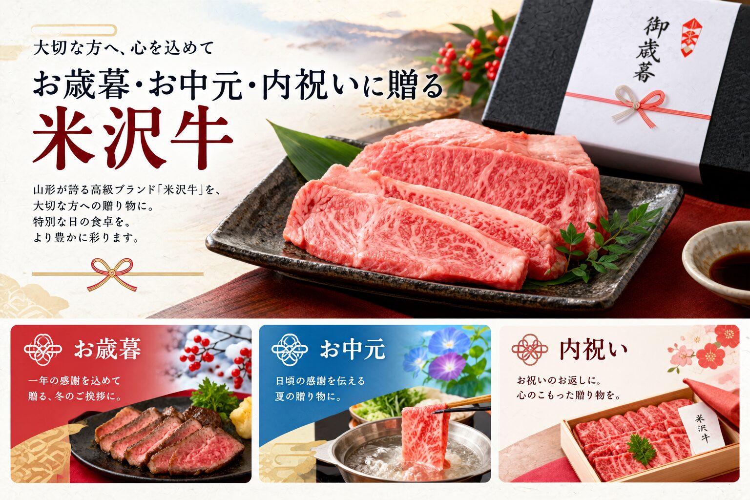 心を込めて贈る米沢牛ギフト