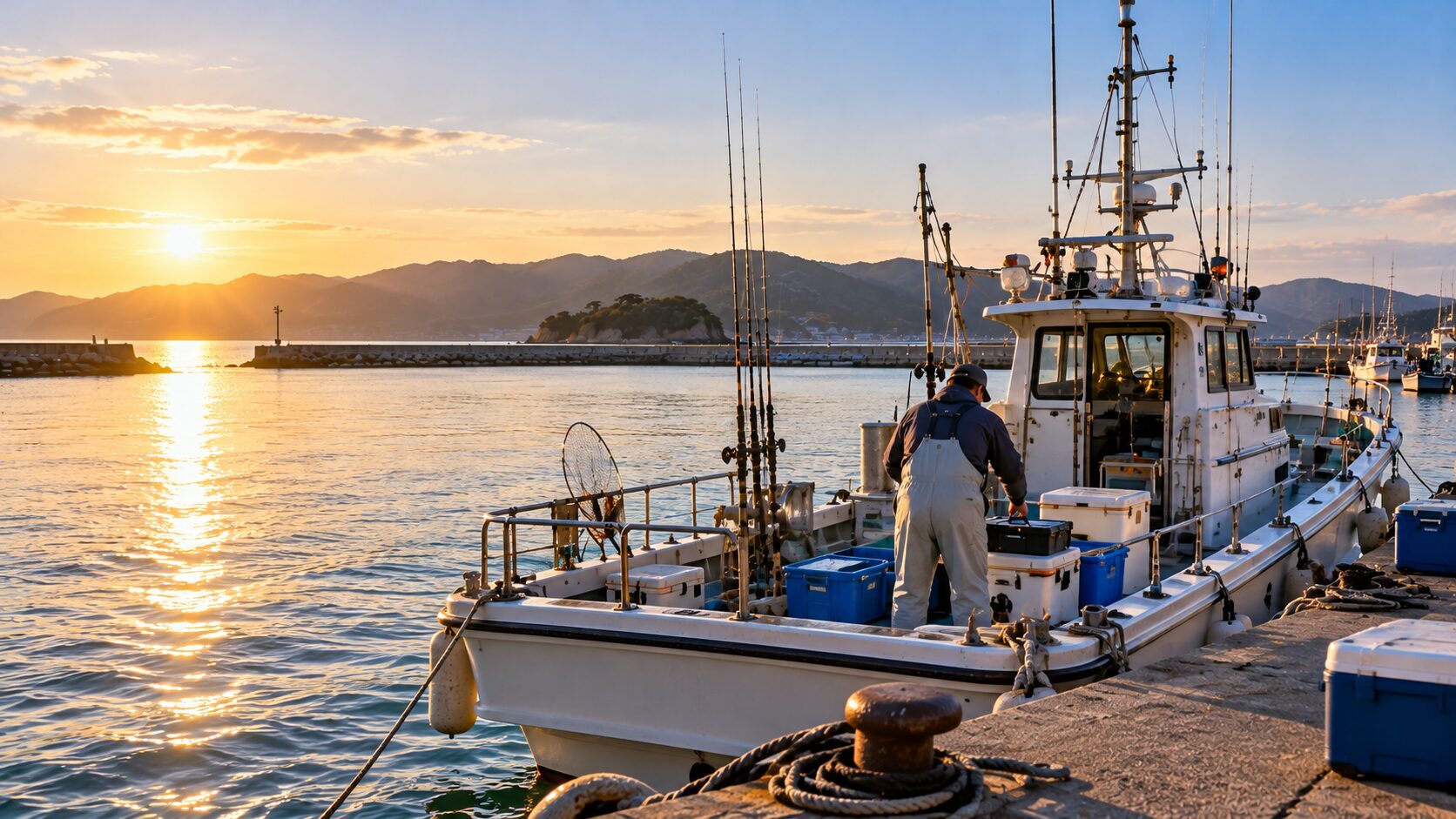 出船前の釣り船