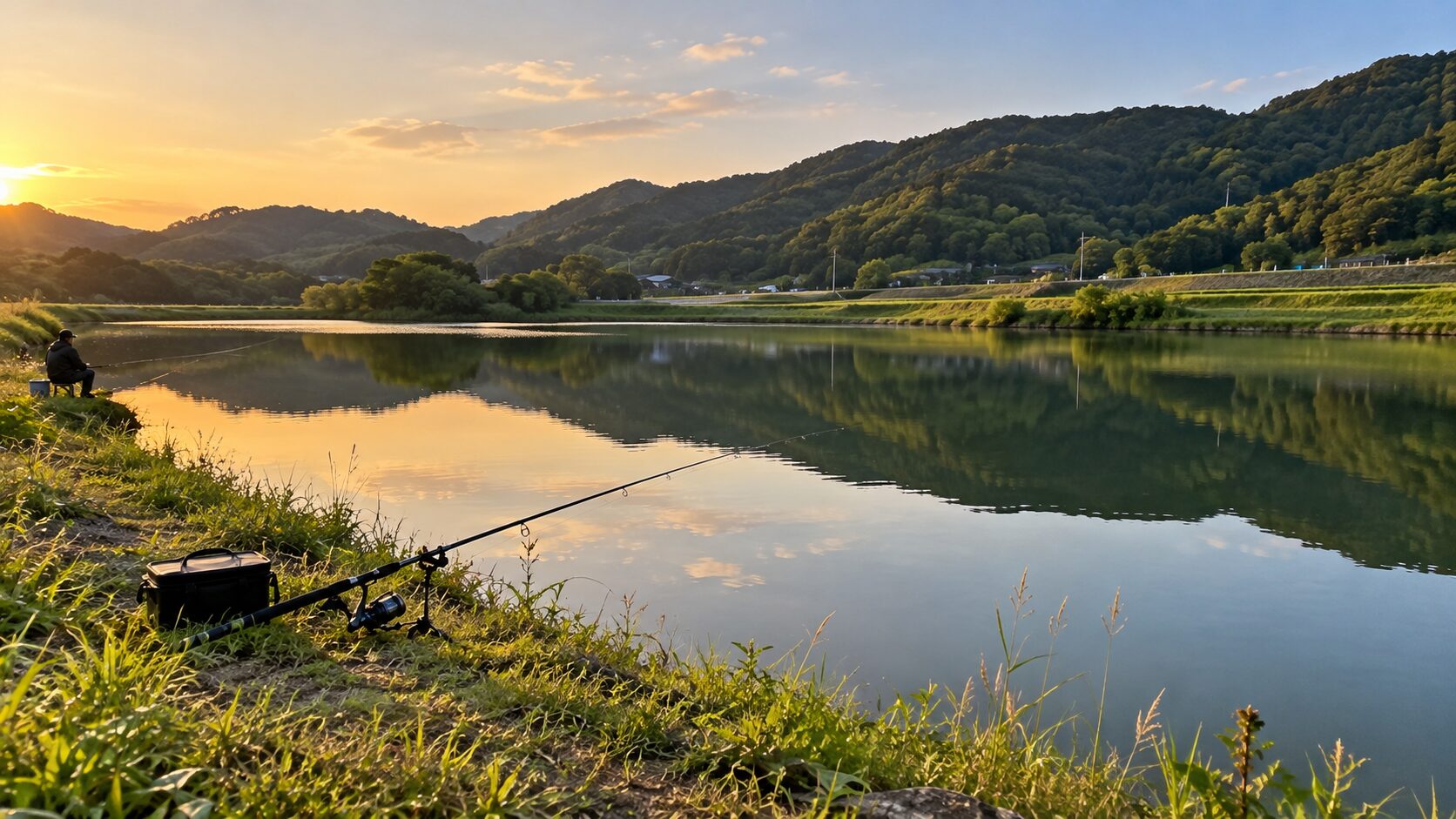 田園の中のため池