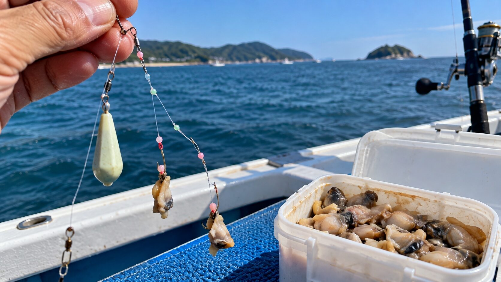 カワハギ釣りの仕掛けとエサ