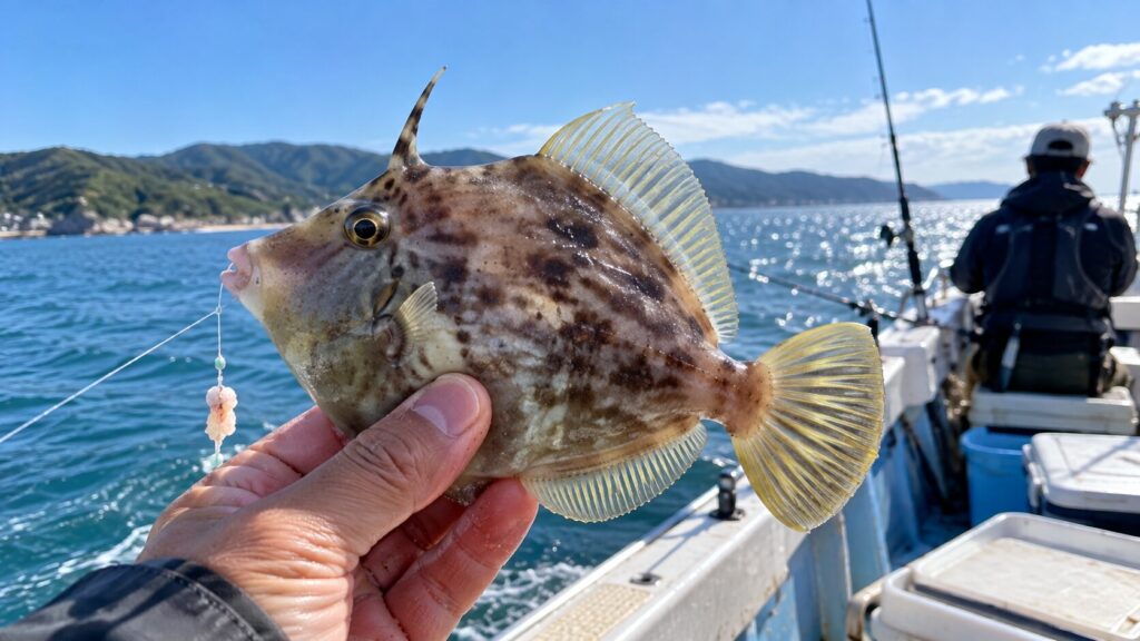 船で釣れたカワハギ