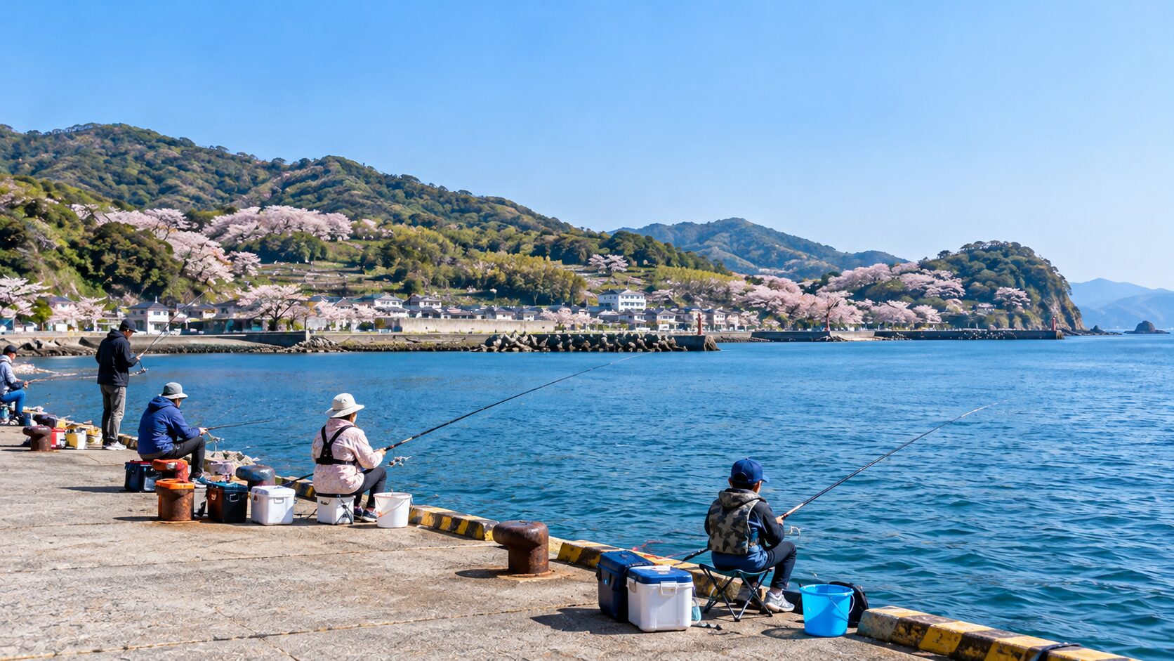 春の堤防釣り